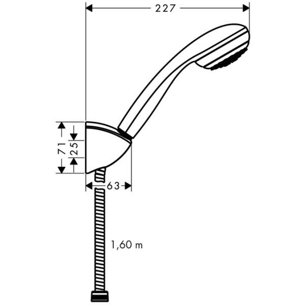 HANSGROHE CROMETTA 85 DUS ASKI SETI MONO 160 CM HORTUM ILE KROM 27577000