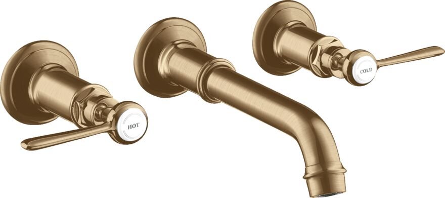 AXOR MONTREUX 3-DELIKLI LAVABO BATARYASI 165-225 MM CUBUK VOLAN MAT BRONZ 16534140