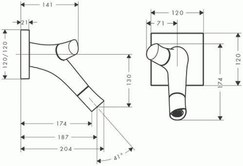 AXOR STARCK ORGANIC IKI KOLLU LAVABO BATARYASI 187 MM 2 VOLANLI KROM 12015000
