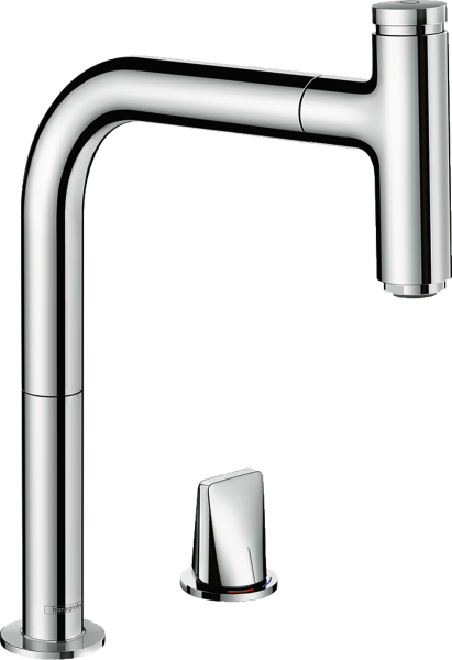 HANSGROHE METRIS SELECT M71 EVIYE BATARYASI TEK KOLLU 2 DELIK CEKILEBILIR GAGA KROM 73804000