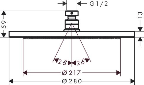 HANSGROHE CROMA TEPE DUSU 280 1JET MAT SIYAH 26220670