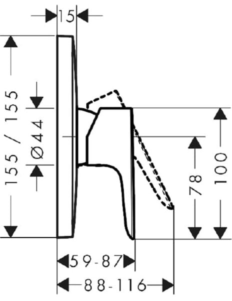 HANSGROHE NOVUS DUS BATARYASI MAT SIYAH 71765670