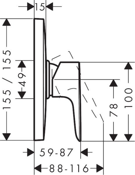 HANSGROHE NOVUS BANYO BATARYASI TEK KOLLU YUKSEK DEBI KROM 71768000