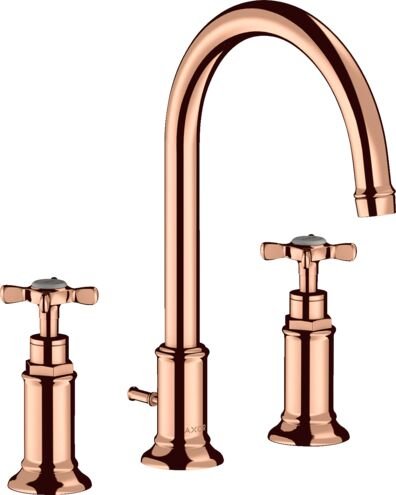 AXOR MONTREUX 3-DELIKLI LAVABO BATARYASI 180 MM BAS-AC GIDER SETLI PARLAK KIRMIZI ALTIN 16513300
