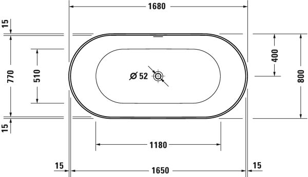 DURAVIT VERO KUVET 1680*800 MM DUZ KENDINDEN AYAKLI, OZEL SIFONLU AKRILIK BEYAZ 700561000000000