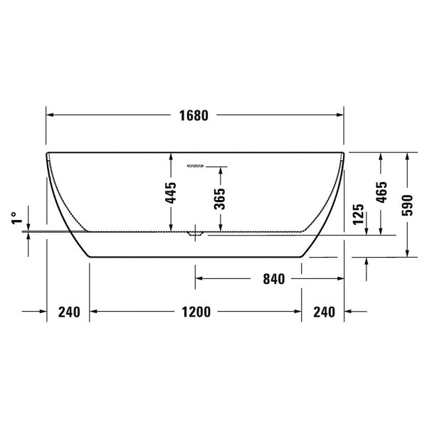 DURAVIT VERO KUVET 1680*800 MM DUZ KENDINDEN AYAKLI, OZEL SIFONLU AKRILIK BEYAZ 700561000000000
