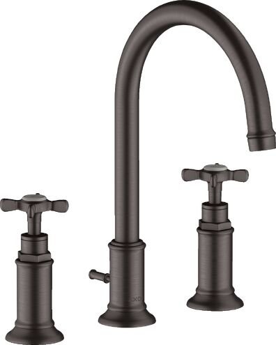 AXOR MONTREUX 3-DELIKLI LAVABO BATARYASI 180 MM BAS-AC GIDER SETLI FIRCALANMIS SIYAH KROM 16513340