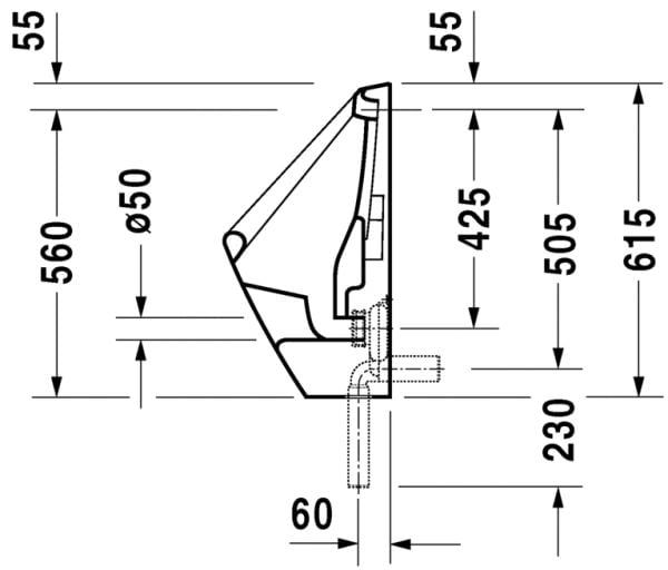 DURAVIT DURAPLUS PISUVAR BEYAZ PARLAK 0830360000