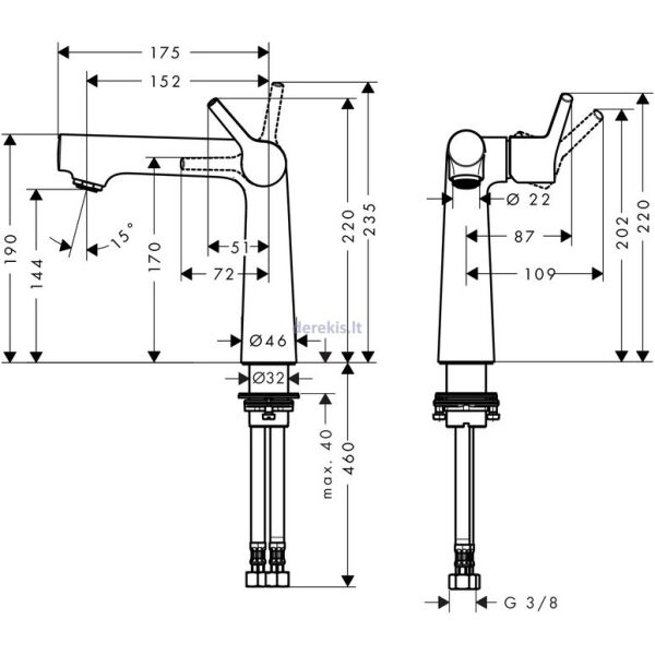 HANSGROHE TALIS TEK KOLLU LAVABO BATARYASI 140MM KROM 72114000