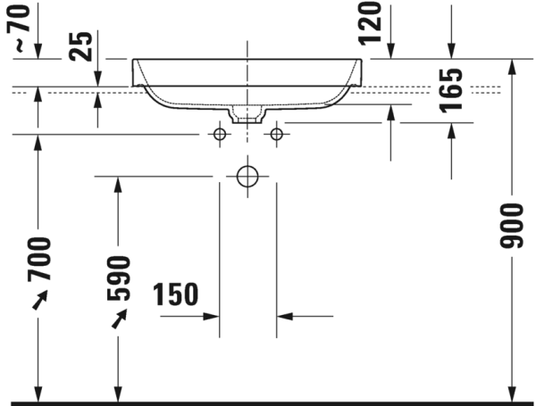 DURAVIT HAPPY D.2 CANAK LAVABO TASLANMIS 600x400 MM MAT ANTRASIT 2359601300