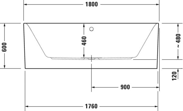 DURAVIT HAPPY D.2 PLUS KUVET 1800*800MM IC BEYAZ, DIS GRAFIT SUPER MAT 700453800000000