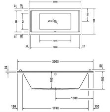 DURAVIT STARCK KUVET DIKDORTGEN GOMME 2000*1000MM 700341000000000
