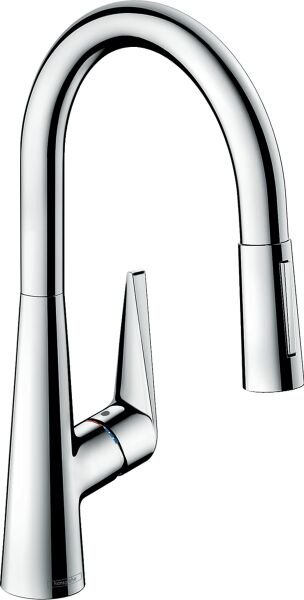HANSGROHE TALIS M51 EVIYE BATARYASI TEK KOLLU 200MM CEKILEBILIR EL DUSLU, 2 JET KROM 72813000