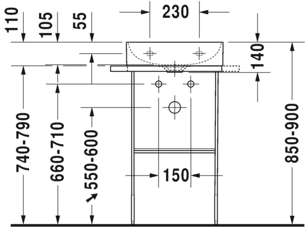 DURAVIT DURASQUARE YERDEN METAL KONSOL MAT SIYAH 0031094600
