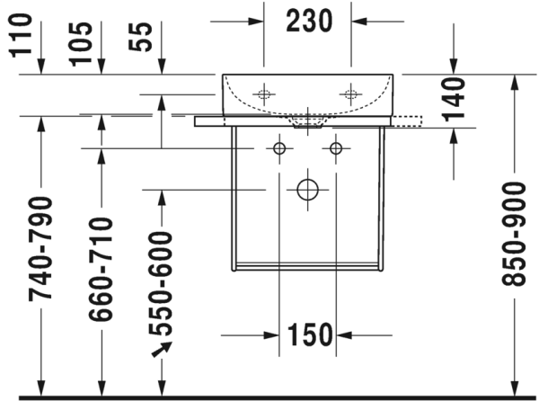 DURAVIT DURASQUARE ASMA METAL KONSOL MAT SIYAH 0031104600
