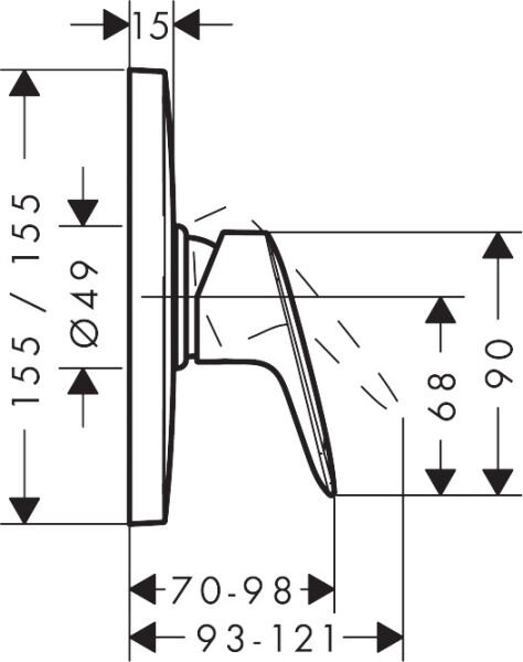 HANSGROHE LOGIS DUS BATARYASI YUKSEK DEBI KROM 71607000