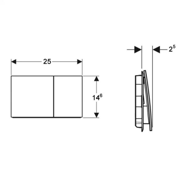 GEBERIT SIGMA70 KUMANDA KAPAGI SIYAH CAM 115.622.SJ.1