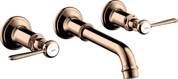 AXOR MONTREUX 3-DELIKLI LAVABO BATARYASI 165-225 MM CUBUK VOLAN P.KIRMIZI  16534300