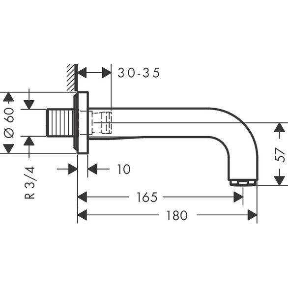 AXOR CITTERIO KUVET GAGASI 165MM SIYAH KROM 39410340