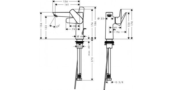 HANSGROHE TALIS TEK KOLLU LAVABO BATARYASI 150MM KUMANDALI KROM 71754000