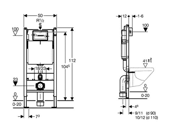 GEBERIT DELTA GOMME REZERVUAR 12 CM DUOFIX 458.160.00.1