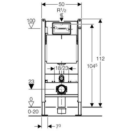 GEBERIT DELTA GOMME REZERVUAR 12 CM DUOFIX 458.160.00.1