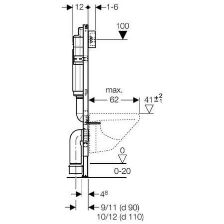 GEBERIT DELTA GOMME REZERVUAR 12 CM DUOFIX 458.160.00.1