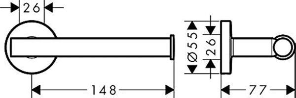 HANSGROHE UNIVERSAL TUVALET KAGITLIGI KAPAKSIZ KROM 41726000