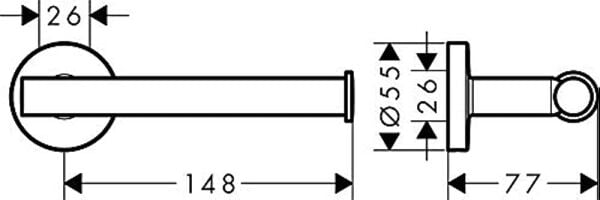 HANSGROHE UNIVERSAL TUVALET KAGITLIGI KAPAKSIZ KROM 41726000