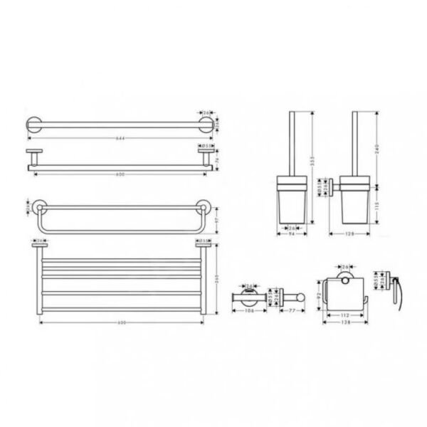 HANSGROHE UNIVERSAL BANYO AKSEUSAR SETI 5 LI LOGIS  KROM 41728000