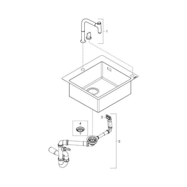 HANSGROHE C71 EVIYE KOMBİNASYONU C71-F450-06  KROM 43201000