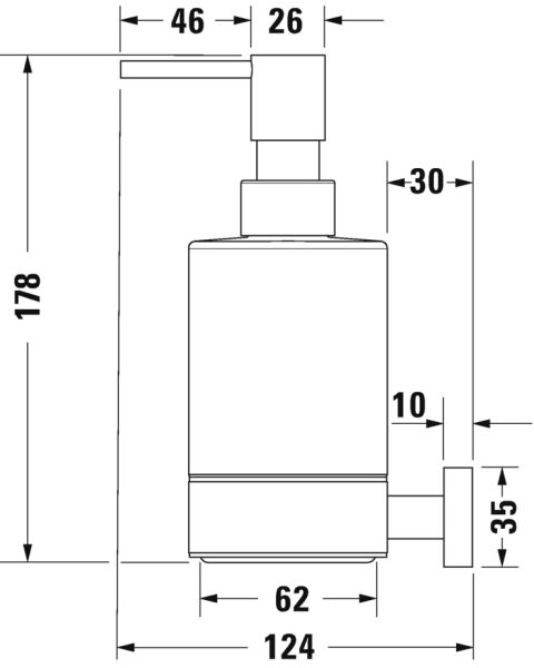 DURAVIT KARREE SIVI SABUNLUK BUZLU CAM KROM 0099541000