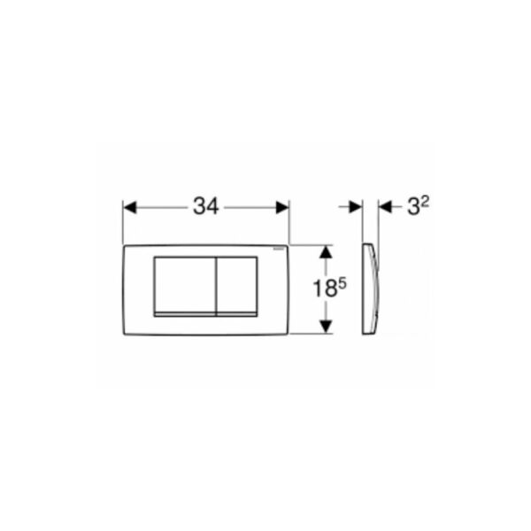 GEBERIT TWINLINE30 KUMANDA KAPAGI CIFT BASMALI BEYAZ 115.899.KJ.1