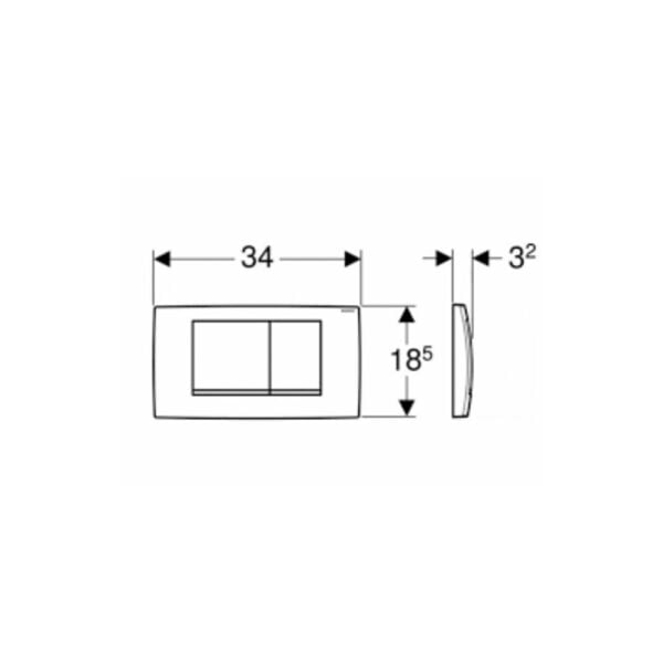 GEBERIT TWINLINE30 KUMANDA KAPAGI CIFT BASMALI BEYAZ 115.899.KJ.1