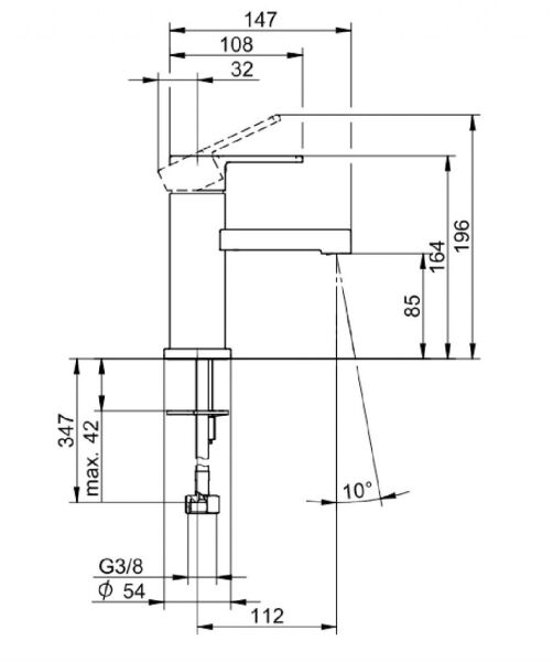 VILLEROY BOCH ARCHITECTURA TEK KOLLU LAVABO BATARYASI KROM TVW10310311061