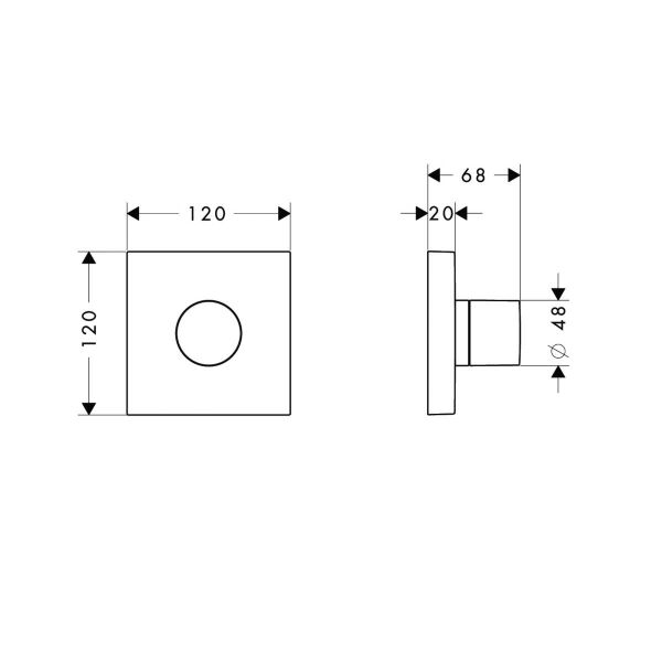 AXOR SHOWERSOLUTION BANYO BATARYASI TRIO/QUATTRO DIS SET 12x12 KROM 10932000