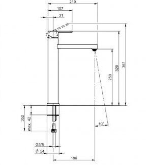 VILLEROY&BOCH ARCHITECTURA TEK KOLLU LAVABO BATARYASI YUKSEK KROM TVW10310611061