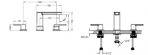 VILLEROY BOCH ARCHITECTURA 3-DELIKLI LAVABO BATARYASI KROM TVW10310911061