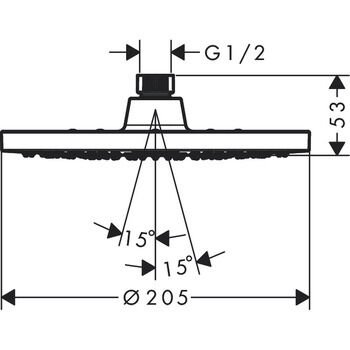 HANSGROHE VERNIS BLEND TEPE DUSU 210 1 JET ECO SMART SATIN SIYAH 26277670