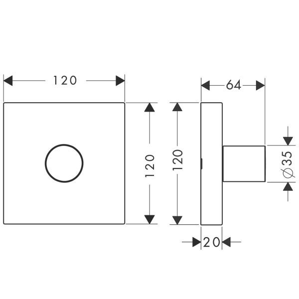 AXOR SHOWERSOLUTION ANKASTRE ACMA KAPAMA VALFI 120/120 ANKASTRE KROM 10972000