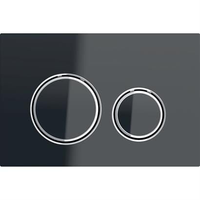 GEBERIT SIGMA21 KUMANDA KAPAGI CIFT BASMALI KROM BUTON SIYAH CAM 115.884.SJ.1