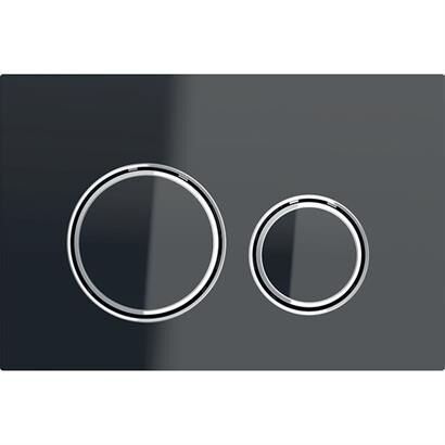 GEBERIT SIGMA21 KUMANDA KAPAGI CIFT BASMALI KROM BUTON SIYAH CAM 115.884.SJ.1