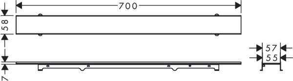 HANSGROHE RAINDRAIN ROCK DUS KANALI 600 KESILEBILIR VE SERAMIK KAPANABILIR 56029000