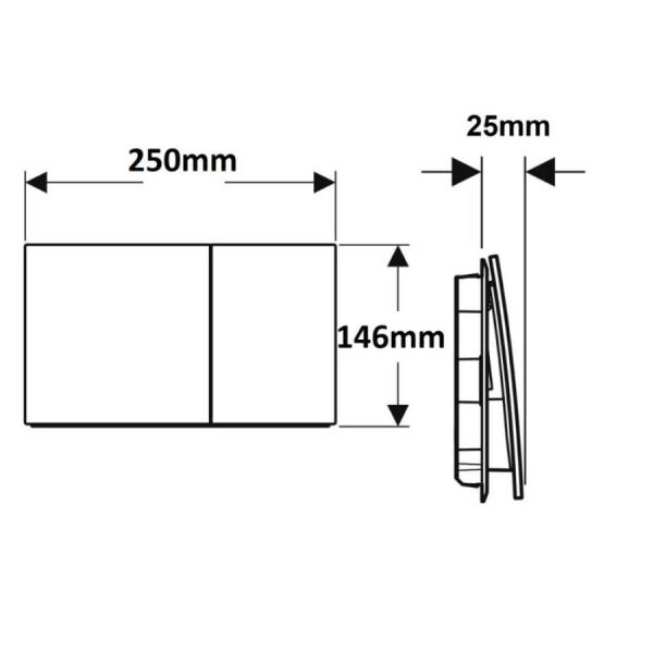 GEBERIT SIGMA70 KUMANDA KAPAGI SIYAH KROM  115.622.QD.1