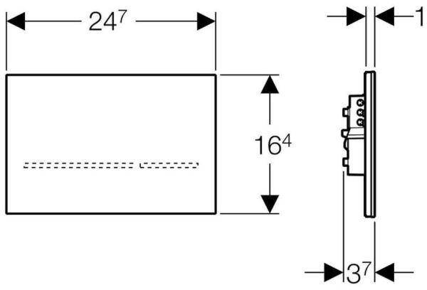 GEBERIT SIGMA80 KUMANDA KAPAGI 8CM ICIN SIYAH CAM 116.092.SG.6