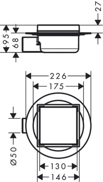 HANSGROHE RAINDRAIN SPOT NOKTASAL GIDER 150X150 IZGARA SERAMIK KAPLANABILIR KAPAK 56112800