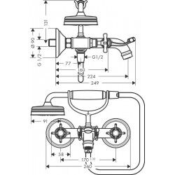 AXOR MONTREUX BANYO BATARYASI 2 VOLANLI ALTIN 16540990