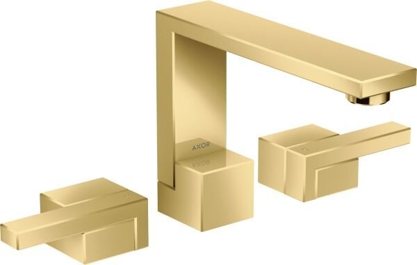 AXOR EDGE 3-DELIKLI LAVABO BATARYASI 130MM PARLAK ALTIN 46050990