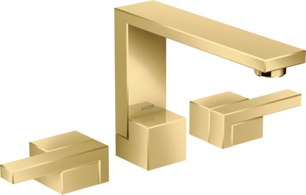 AXOR EDGE 3-DELIKLI LAVABO BATARYASI 130MM PARLAK ALTIN 46050990