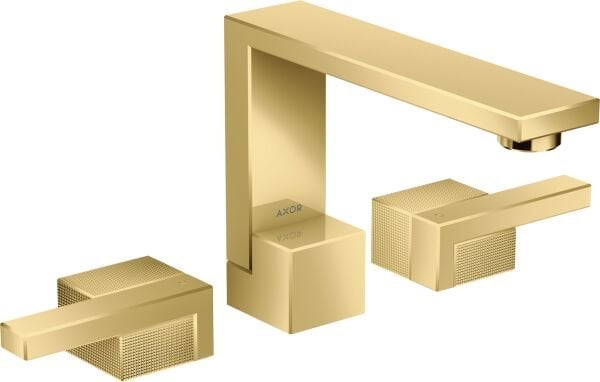 AXOR EDGE 3-DELIKLI LAVABO BATARYASI 130MM PARLAK ALTIN 46051990